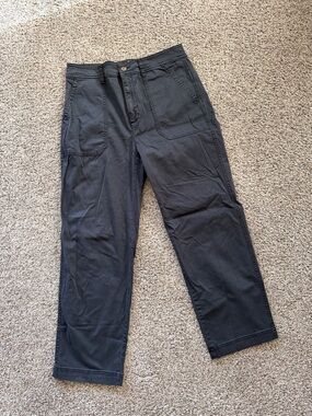 GAP Black High-Rise Straight Utility Trousers